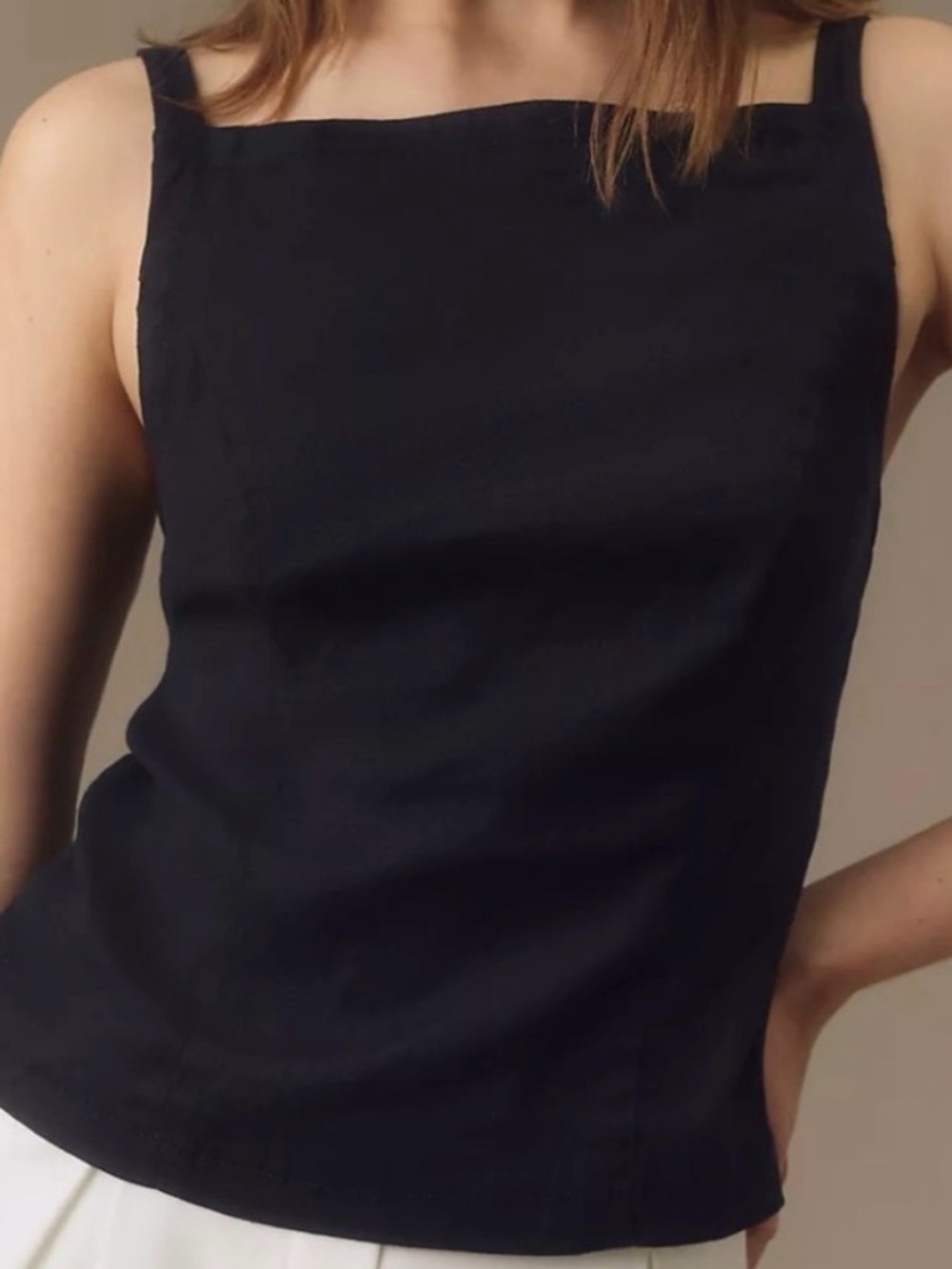 🌴Maeve Black Linen-blend Tank🌴